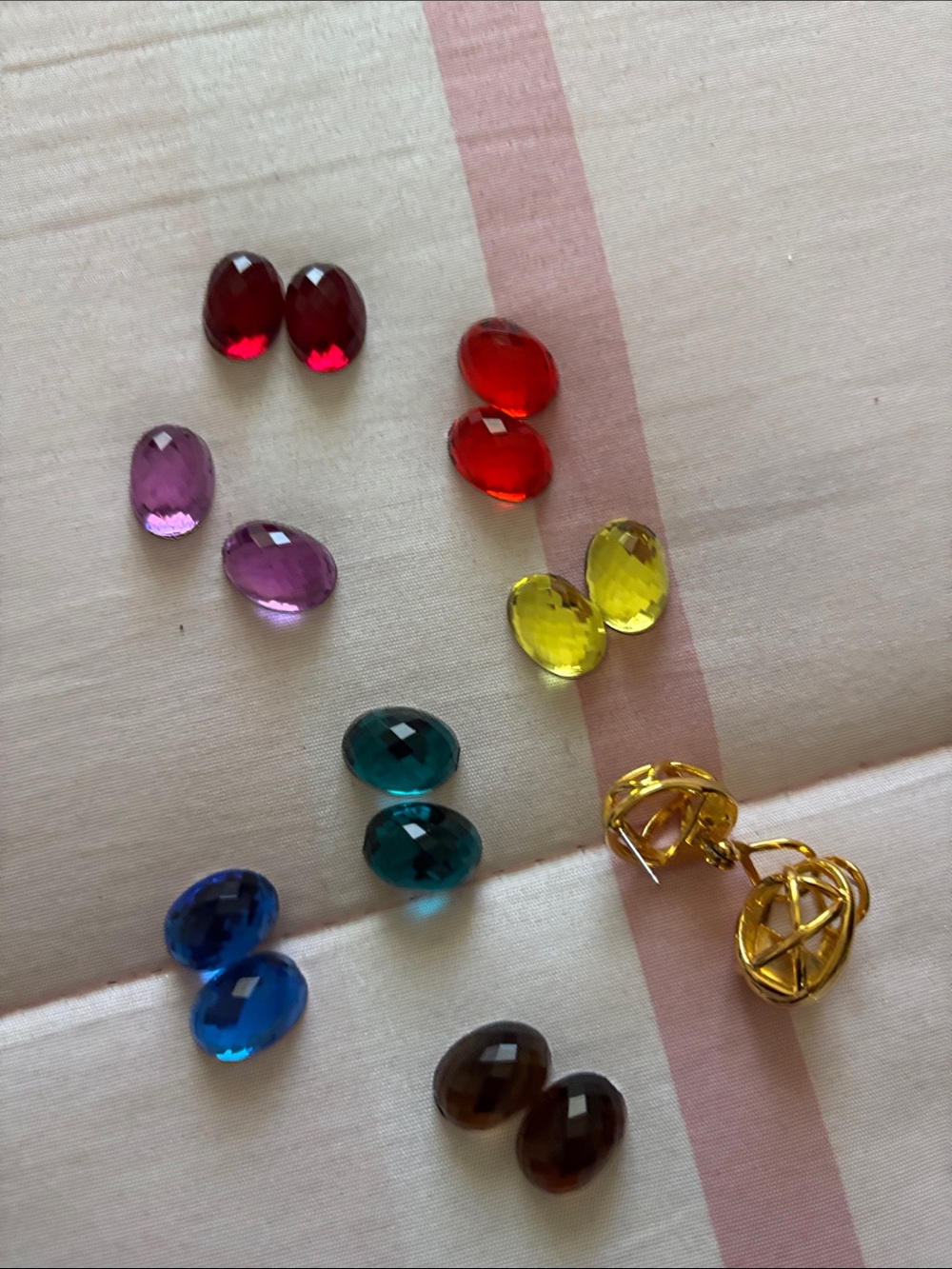 Joan Rivers Gold-Tone Earring Jacket with Multicolor Faceted Oval Gemstones